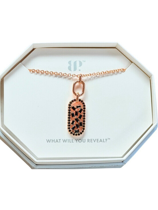 Jewelry - Bomb Party Necklace "Double Booked, Still Made It" Black Onyx on Rose Gold BORG